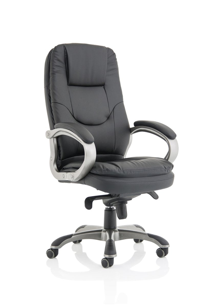 Executive Office Chair Oscar High Back Black with Arms  Colour Black Leather 