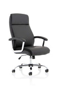 Office Chair Hatley High Back Black Leather Executive with Arms  Colour Black Leather 