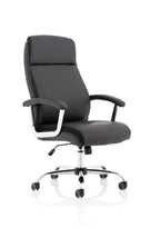 Office Chair Hatley High Back Black Leather Executive with Arms  Colour Black Leather 