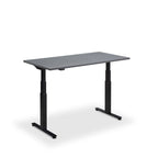 Height Adjustable Flyga Sit Stand Lavoro Design Desk 180cm wide 80cm Deep  Grey Oak leg Black