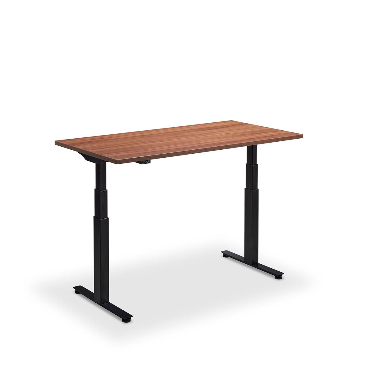 Height Adjustable Flyga Sit Stand Lavoro Design Desk 140cm wide 70cm Deep  Oak leg Black