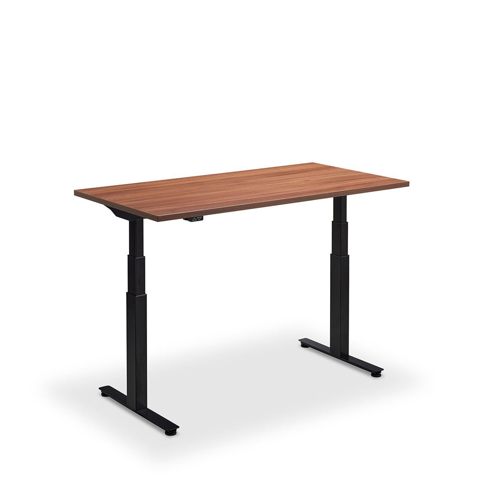 Height Adjustable Flyga Sit Stand Lavoro Design Desk 160cm wide 70cm Deep  Oak leg Black