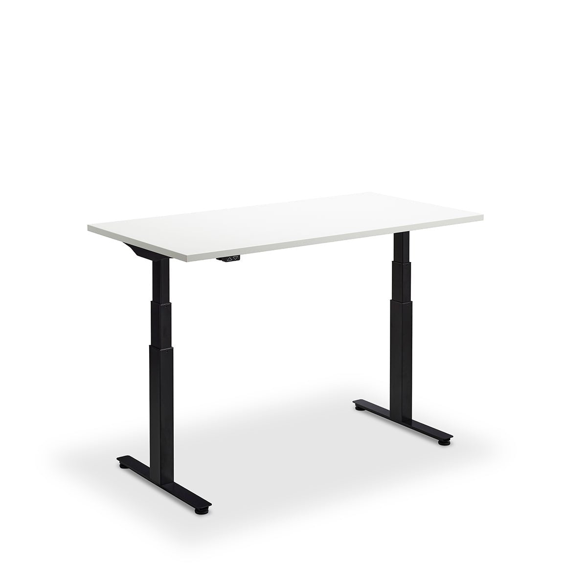 Height Adjustable Flyga Sit Stand Lavoro Design Desk 140cm wide 70cm Deep  Cascina Pine leg Black