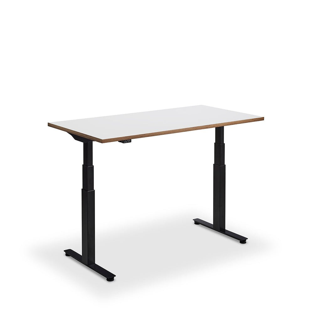 Height Adjustable Flyga Sit Stand Lavoro Design Desk 160cm wide 80cm Deep  Concrete leg Black