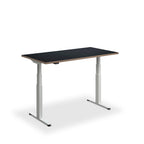 Height Adjustable Flyga Sit Stand Lavoro Design Desk 140cm wide 80cm Deep  Black Ply Edge leg Black