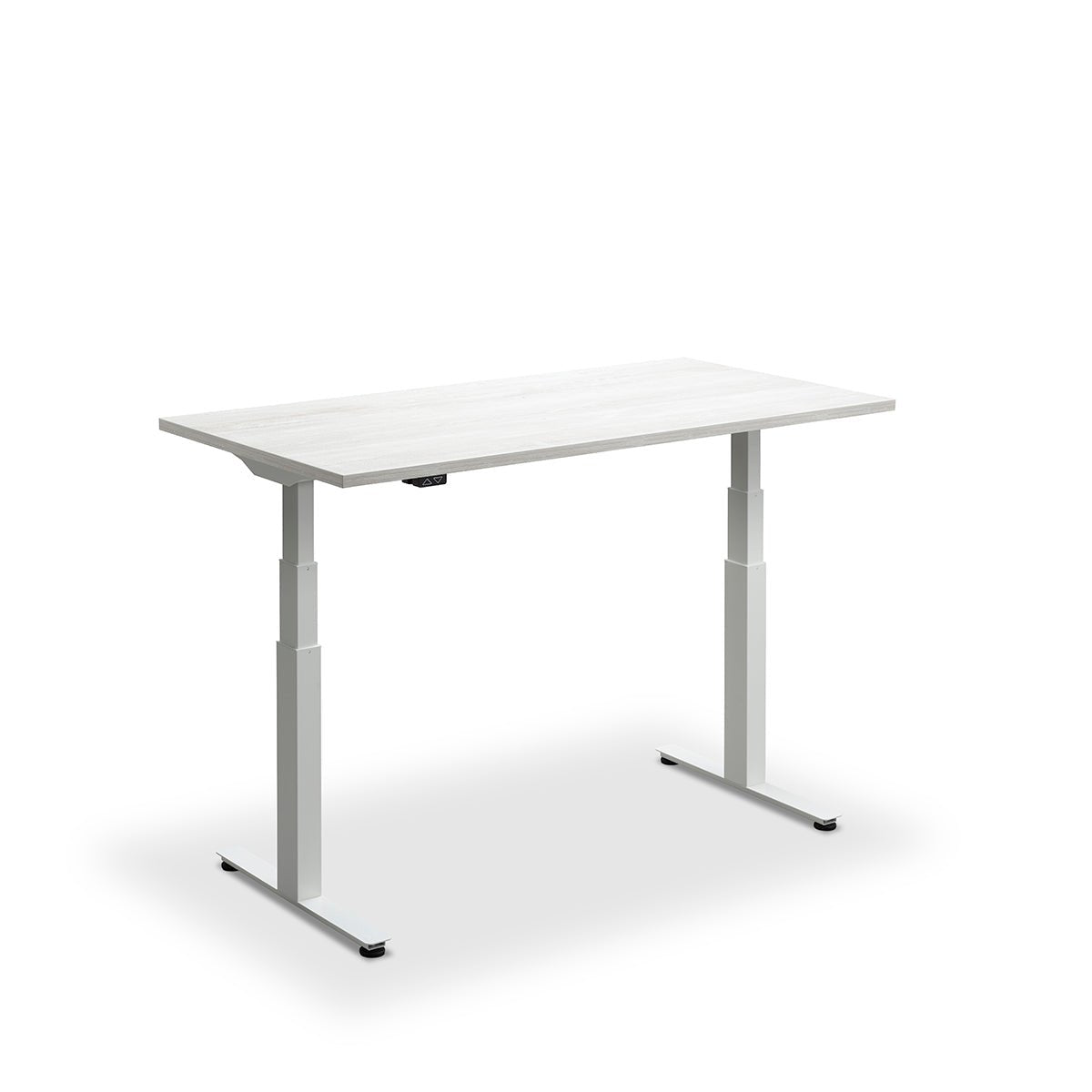 Height Adjustable Flyga Sit Stand Lavoro Design Desk 160cm wide 70cm Deep  Black Ply Edge leg Black