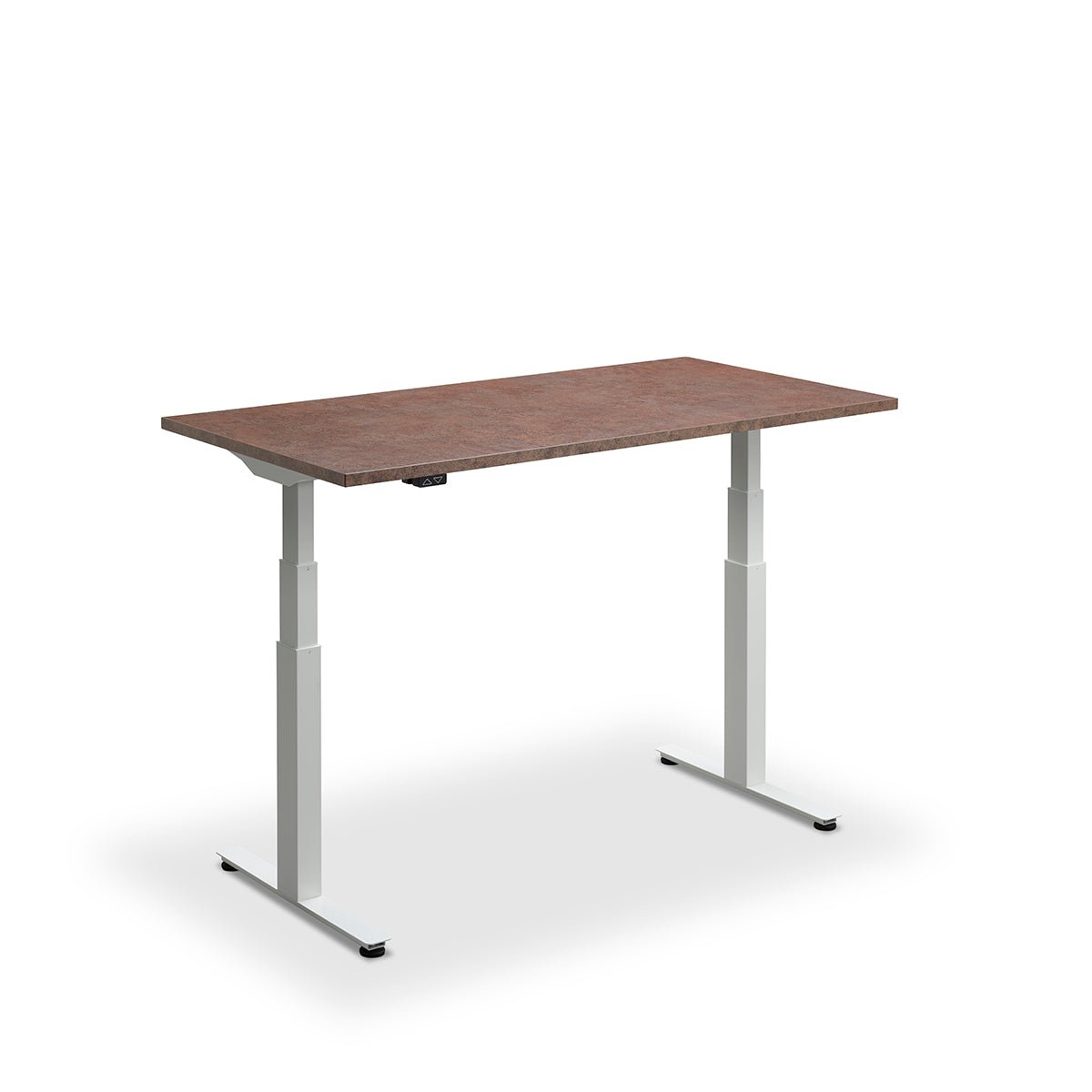 Height Adjustable Flyga Sit Stand Lavoro Design Desk 140cm wide 70cm Deep  Graphite Ply Edge leg Black