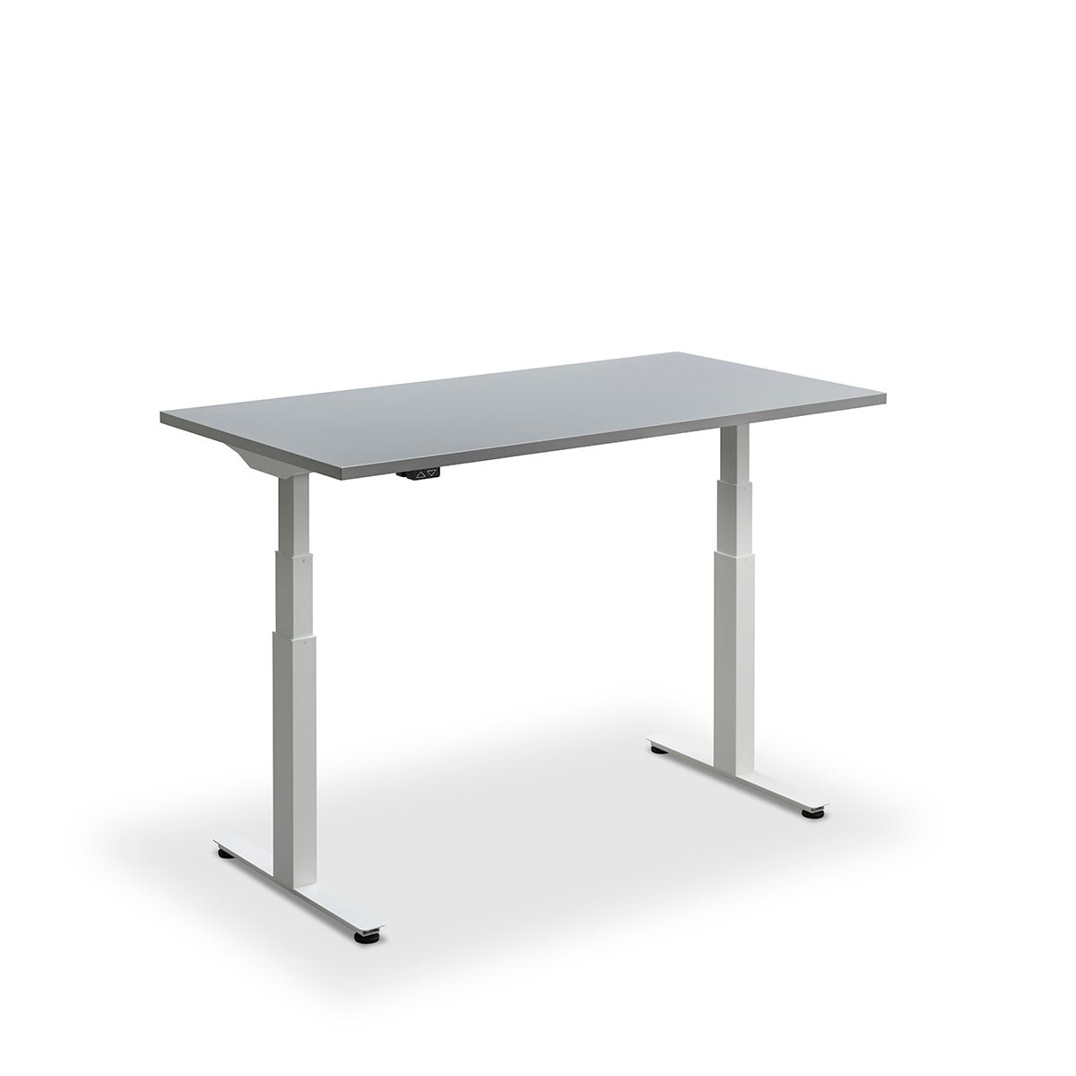 Height Adjustable Flyga Sit Stand Lavoro Design Desk 140cm wide 80cm Deep  Black leg White