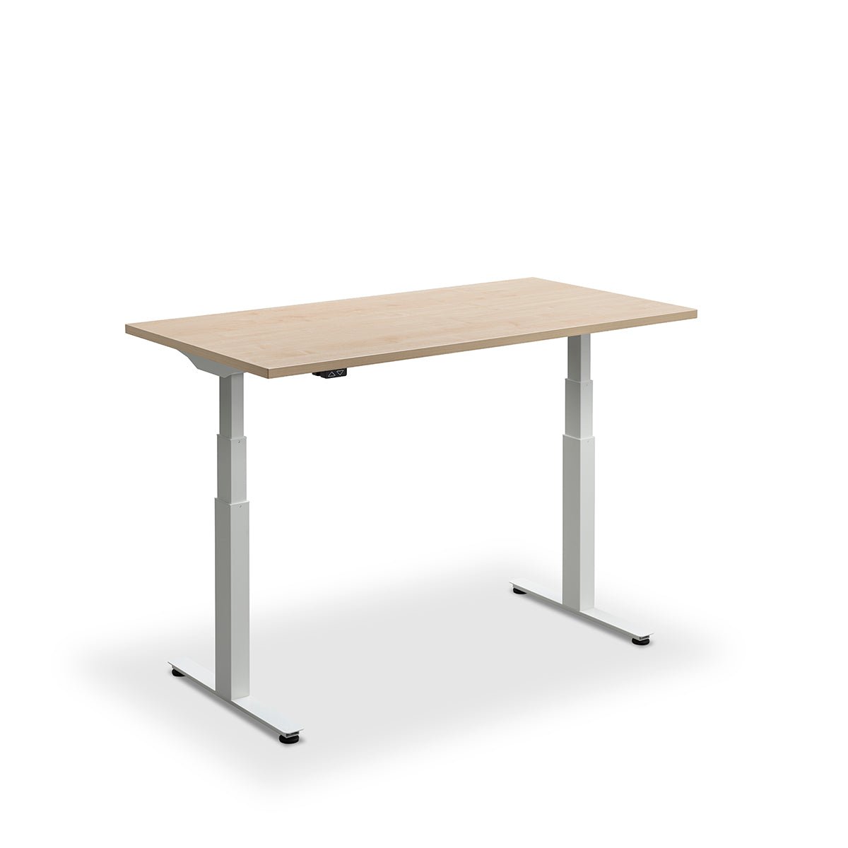 Height Adjustable Flyga Sit Stand Lavoro Design Desk 140cm wide 80cm Deep  Graphite leg White