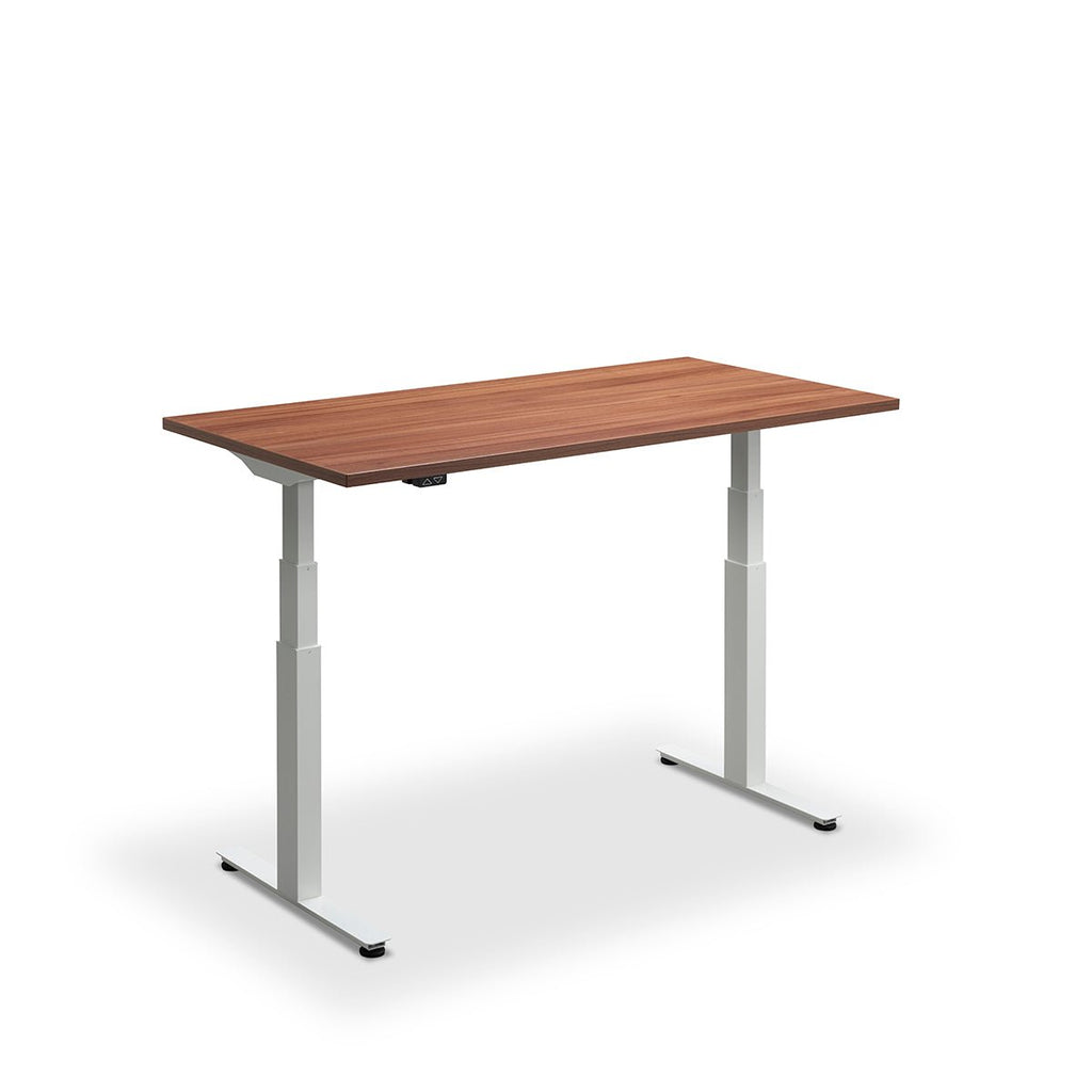 Height Adjustable Flyga Sit Stand Lavoro Design Desk 160cm wide 70cm Deep  Graphite leg White