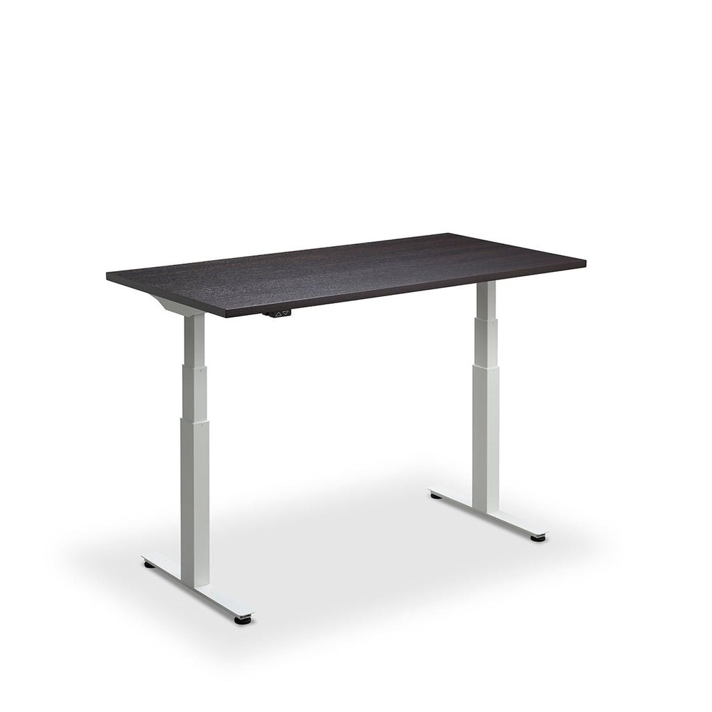 Height Adjustable Flyga Sit Stand Lavoro Design Desk 140cm wide 80cm Deep  White leg White