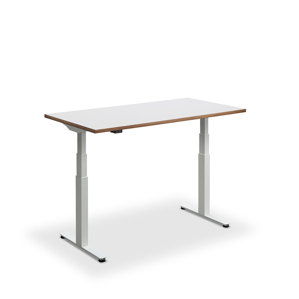Height Adjustable Flyga Sit Stand Lavoro Design Desk 140cm wide 80cm Deep  Wenge leg White