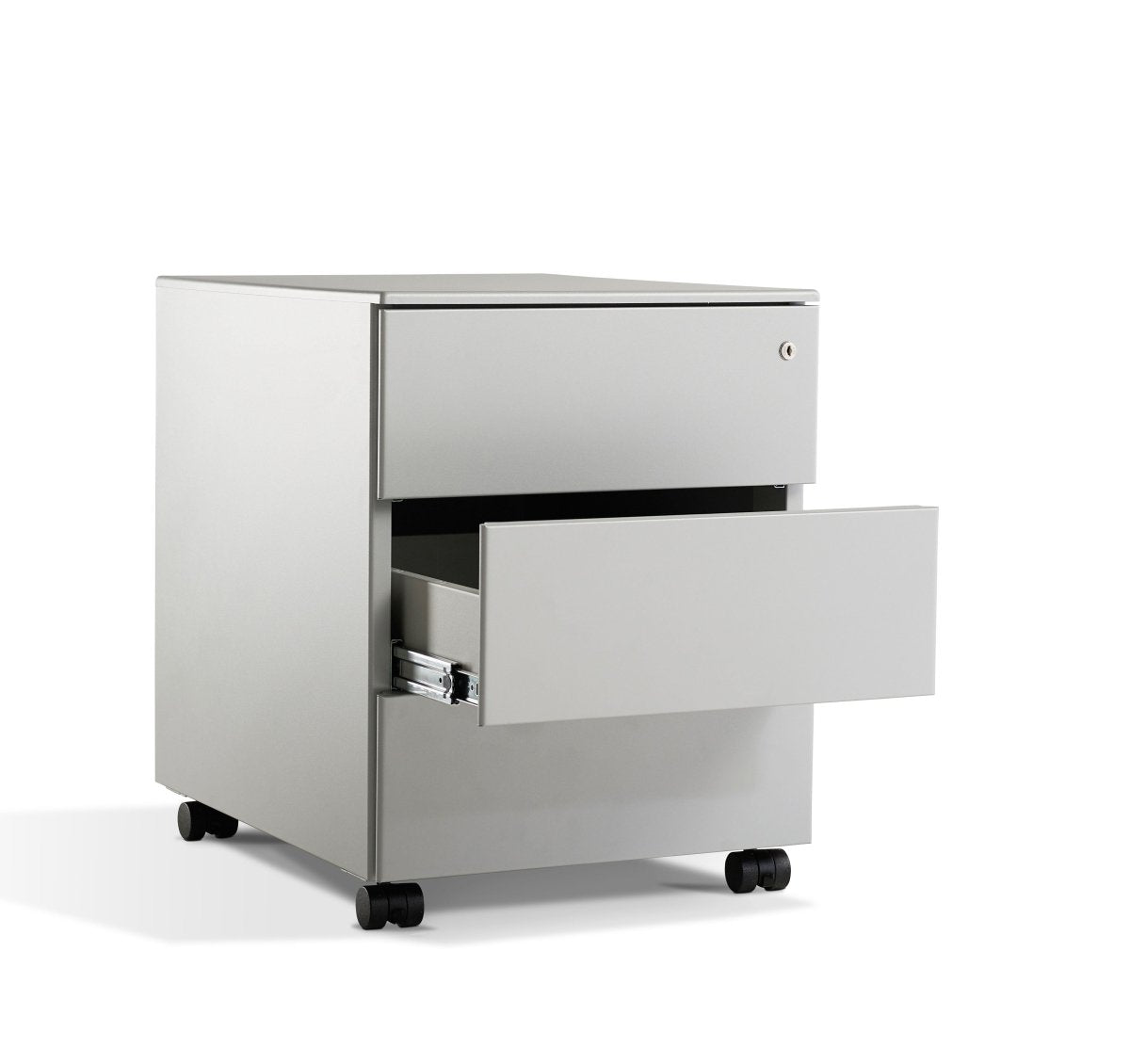 Lavoro metal locking form pedestal 3 Drawer WhiteThat’s My Office Furniture, 360 Degree View storage, desk, chair