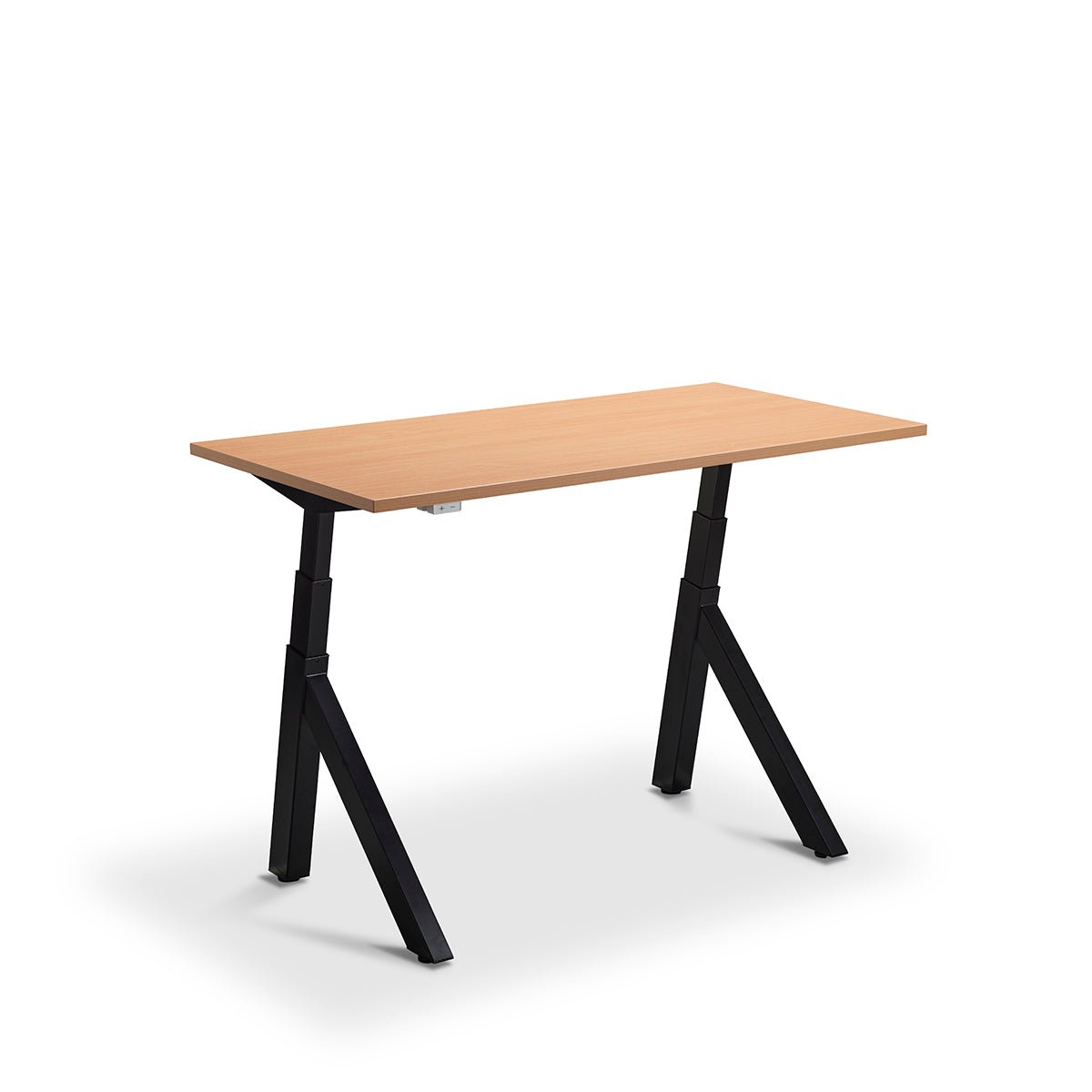 Lavoro Forma   Sit Stand Height Adjustable desk White  140cm wide 70cmDeep  Beech leg Black