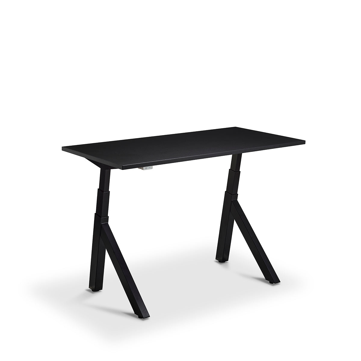 Lavoro Forma   Sit Stand Height Adjustable desk White  140cm wide 70cmDeep  Black leg White