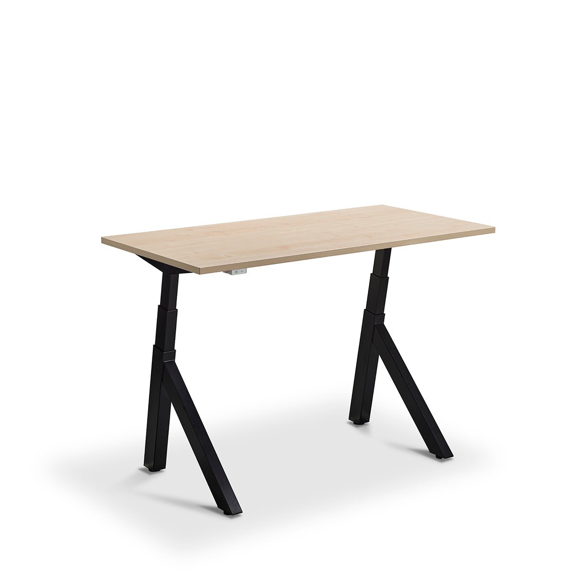 Lavoro Forma   Sit Stand Height Adjustable desk White  140cm wide 70cmDeep  Timber leg Black