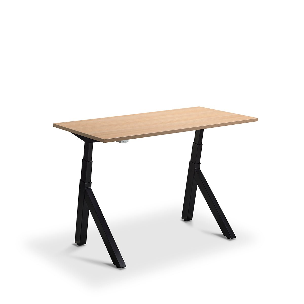 Lavoro Forma   Sit Stand Height Adjustable desk White  120cm wide 70cmDeep  Grey Oak leg Black
