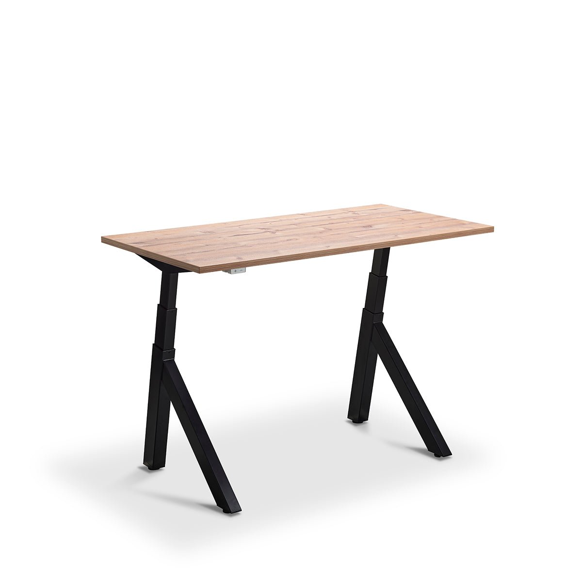 Lavoro Forma   Sit Stand Height Adjustable desk White  160cm wide 70cmDeep  Maple leg Black