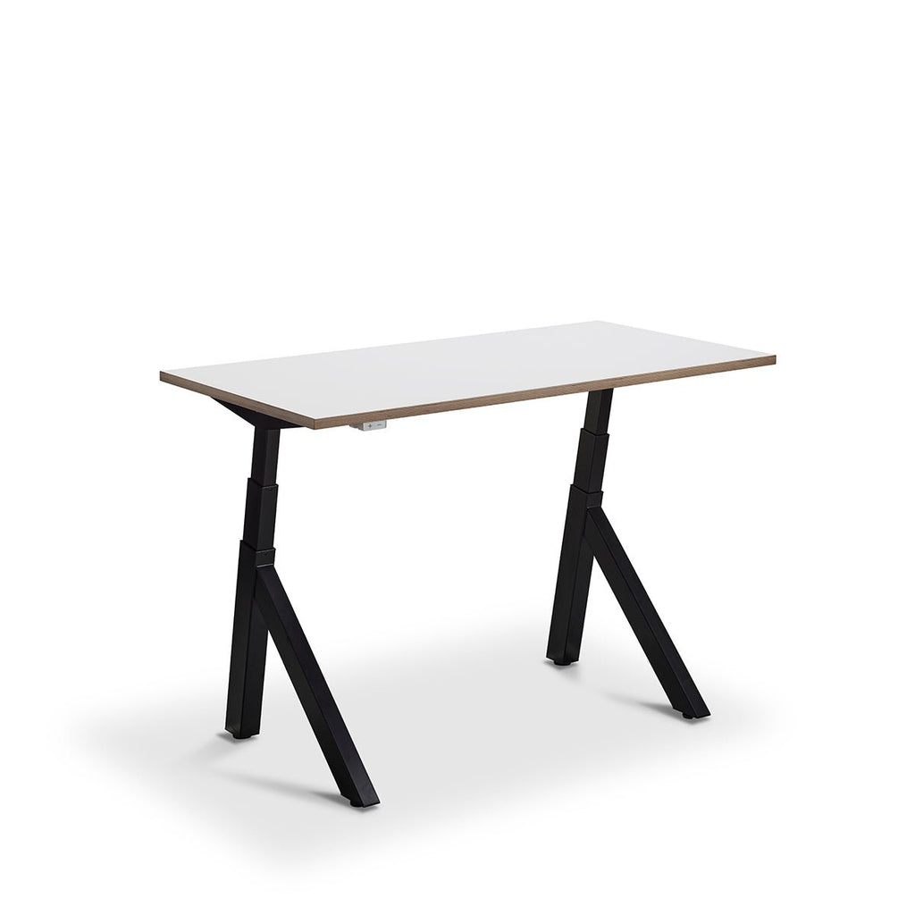 Lavoro Forma   Sit Stand Height Adjustable desk White  160cm wide 80cmDeep  Grey leg Black