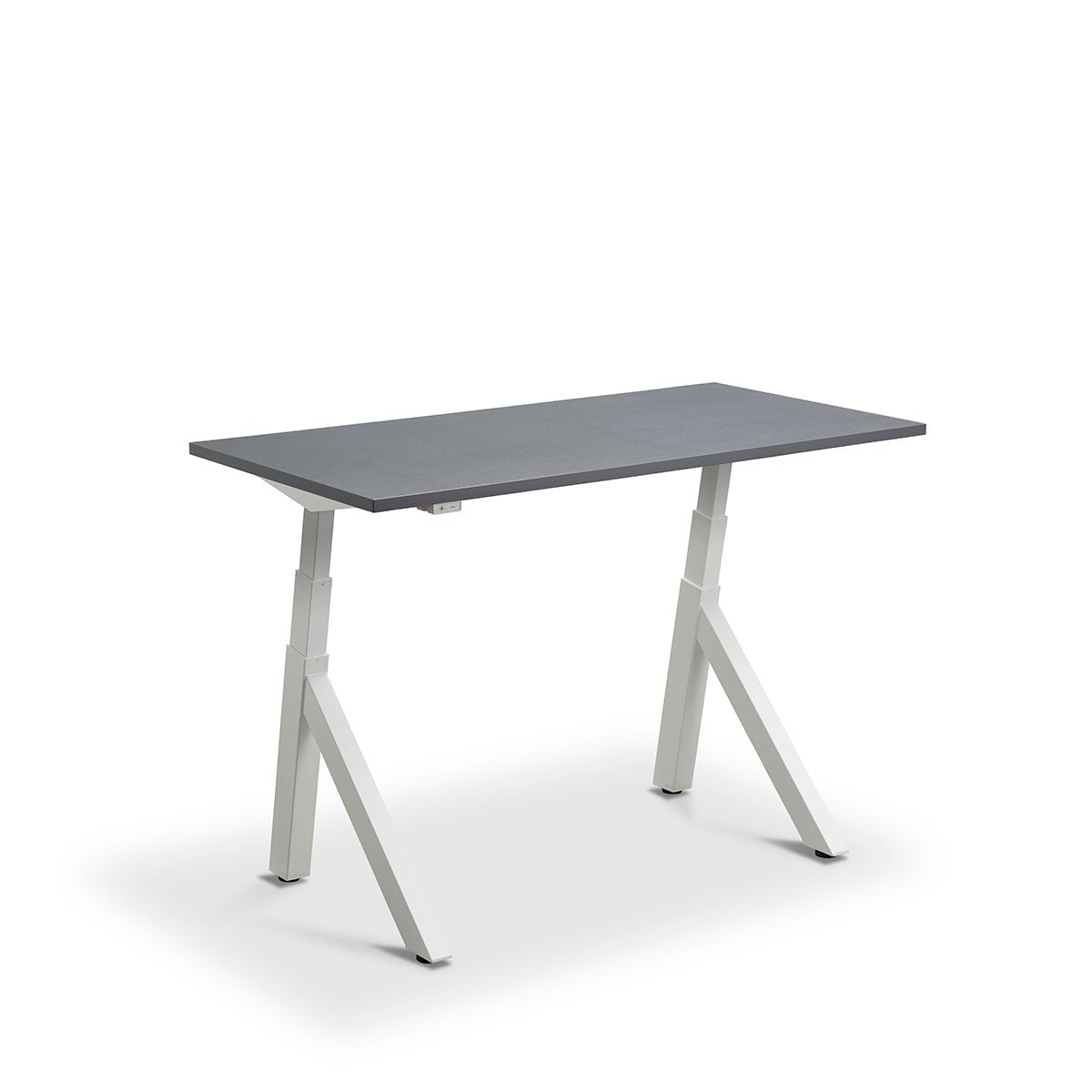 Lavoro Forma   Sit Stand Height Adjustable desk White  140cm wide 70cmDeep  White Ply Edge leg Black