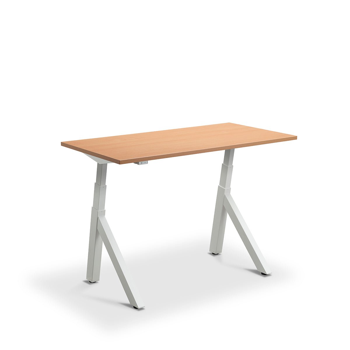 Lavoro Forma   Sit Stand Height Adjustable desk White  160cm wide 80cmDeep  Beech leg Black