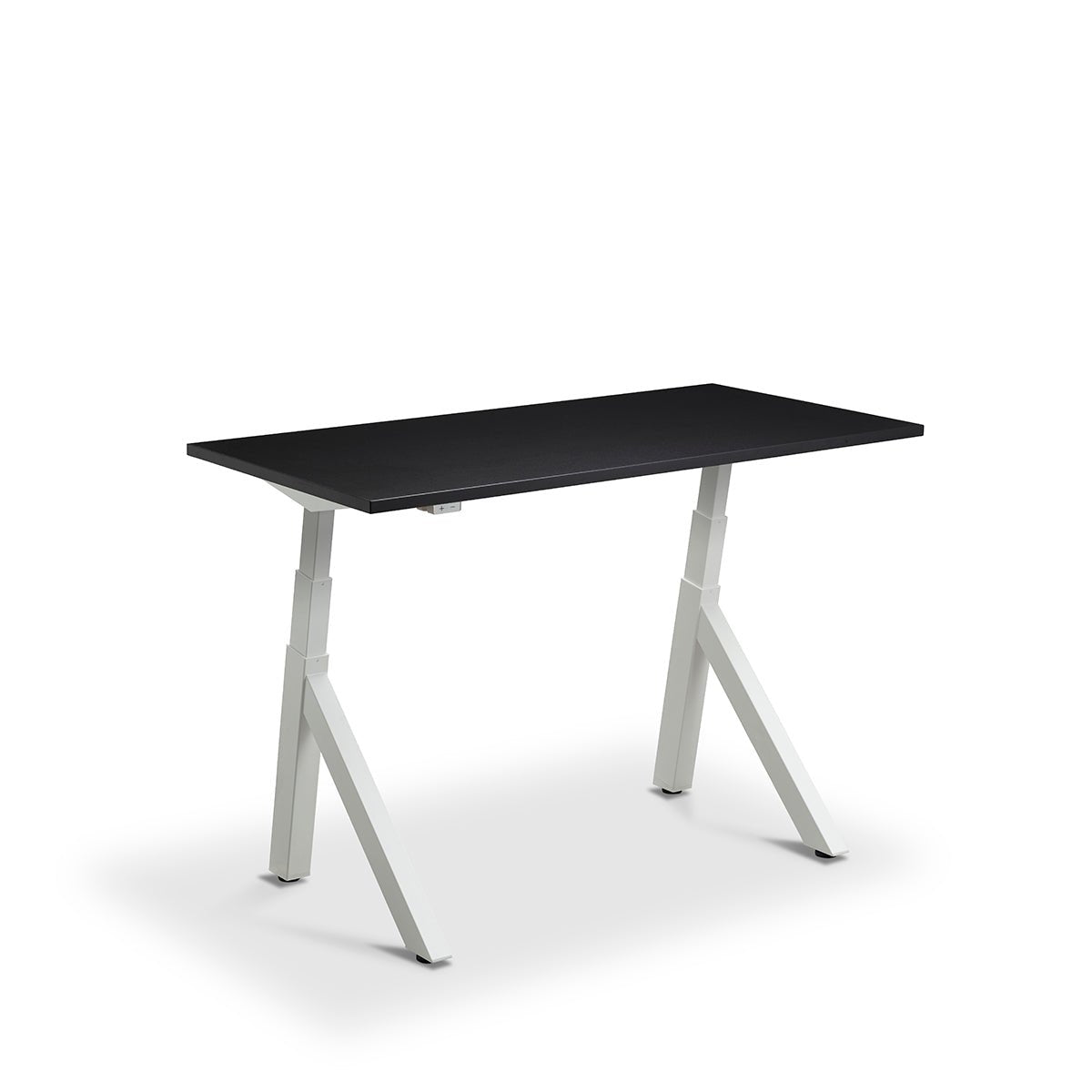 Lavoro Forma   Sit Stand Height Adjustable desk White  140cm wide 80cmDeep  Black leg White