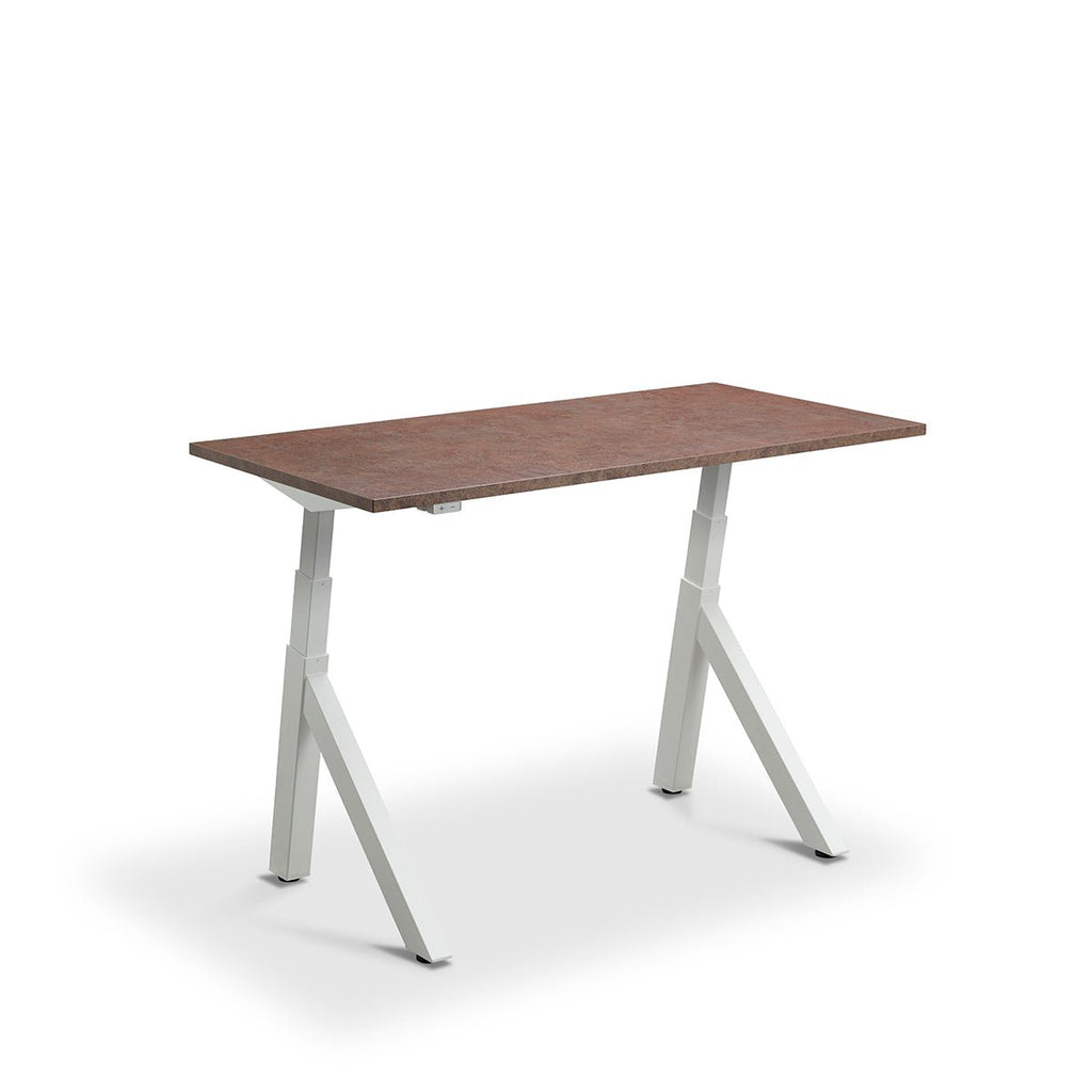 Lavoro Forma   Sit Stand Height Adjustable desk White  160cm wide 80cmDeep  Wenge leg Black