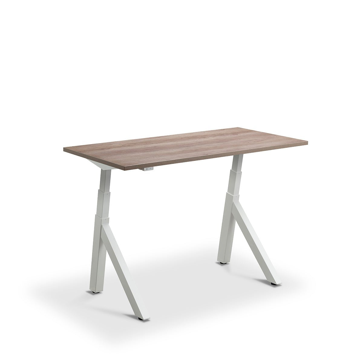 Lavoro Forma   Sit Stand Height Adjustable desk White  140cm wide 80cmDeep  Oak leg Black