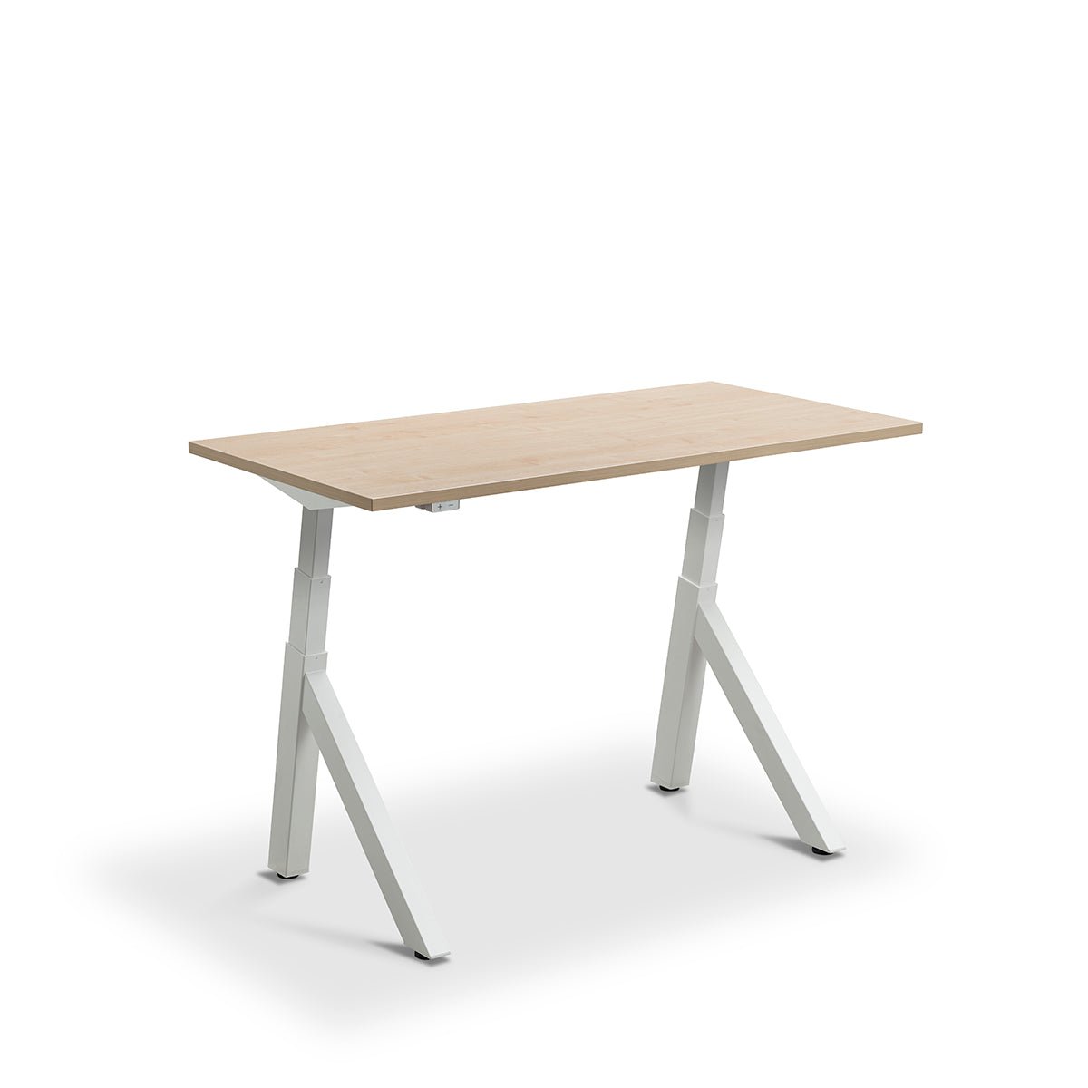 Lavoro Forma   Sit Stand Height Adjustable desk White  140cm wide 80cmDeep  Timber leg Black
