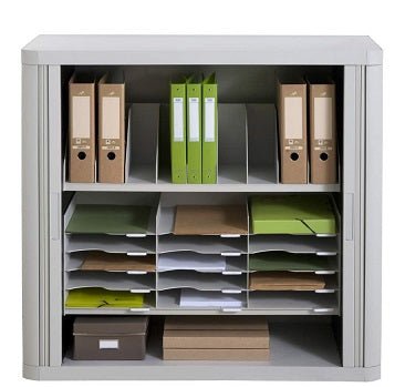 Colourful Office Tambour Storage Cupboard  Pastel Lines