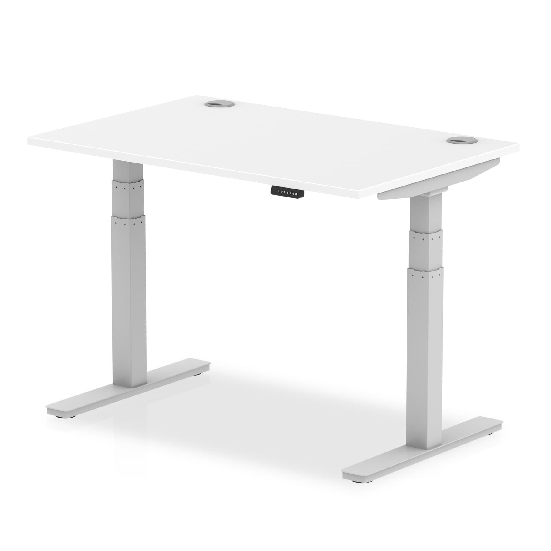Office furniture air-height-adjustable-desk-with-cable-ports Dynamic  White 120 Wide