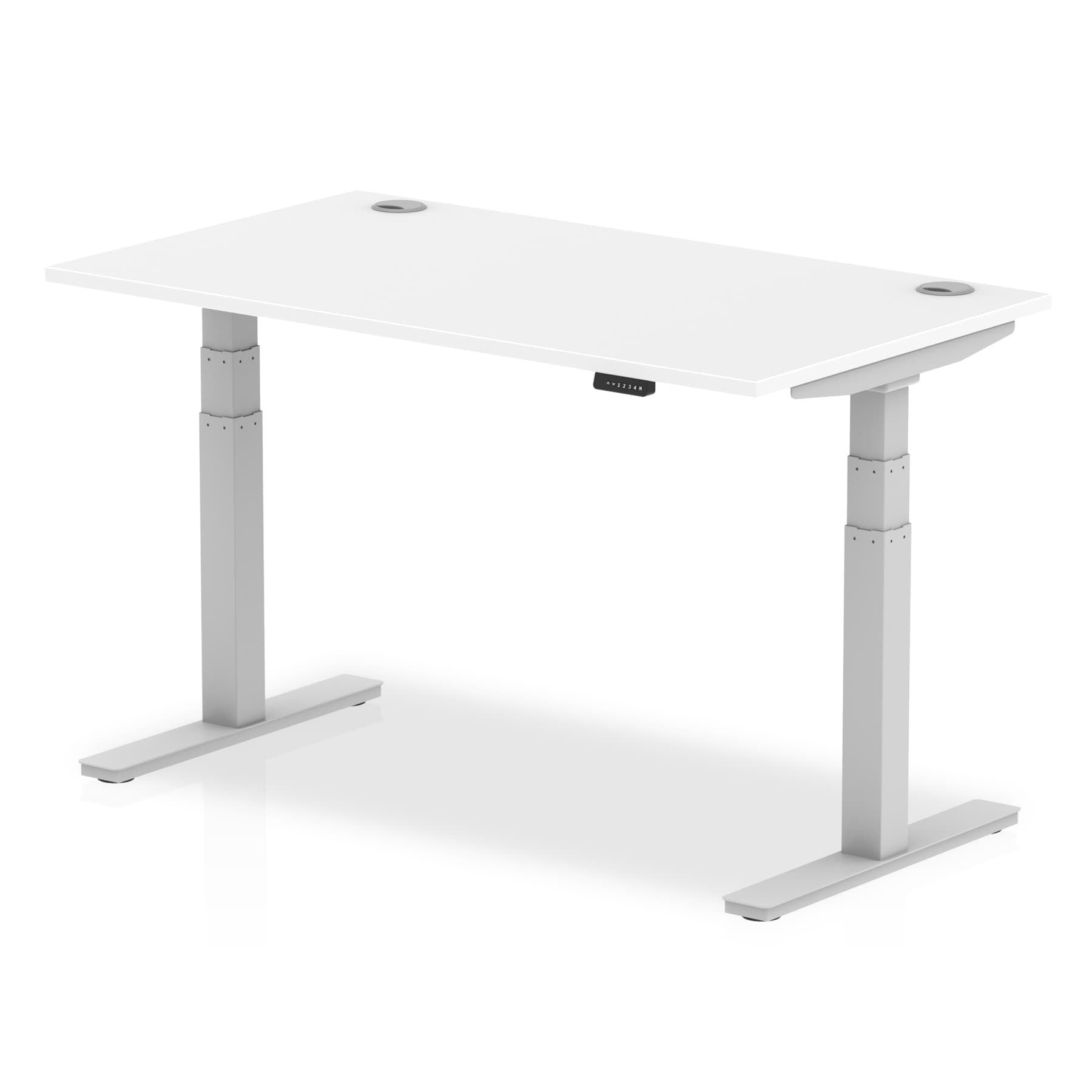 Office furniture air-height-adjustable-desk-with-cable-ports Dynamic  Grey Oak 160 Wide
