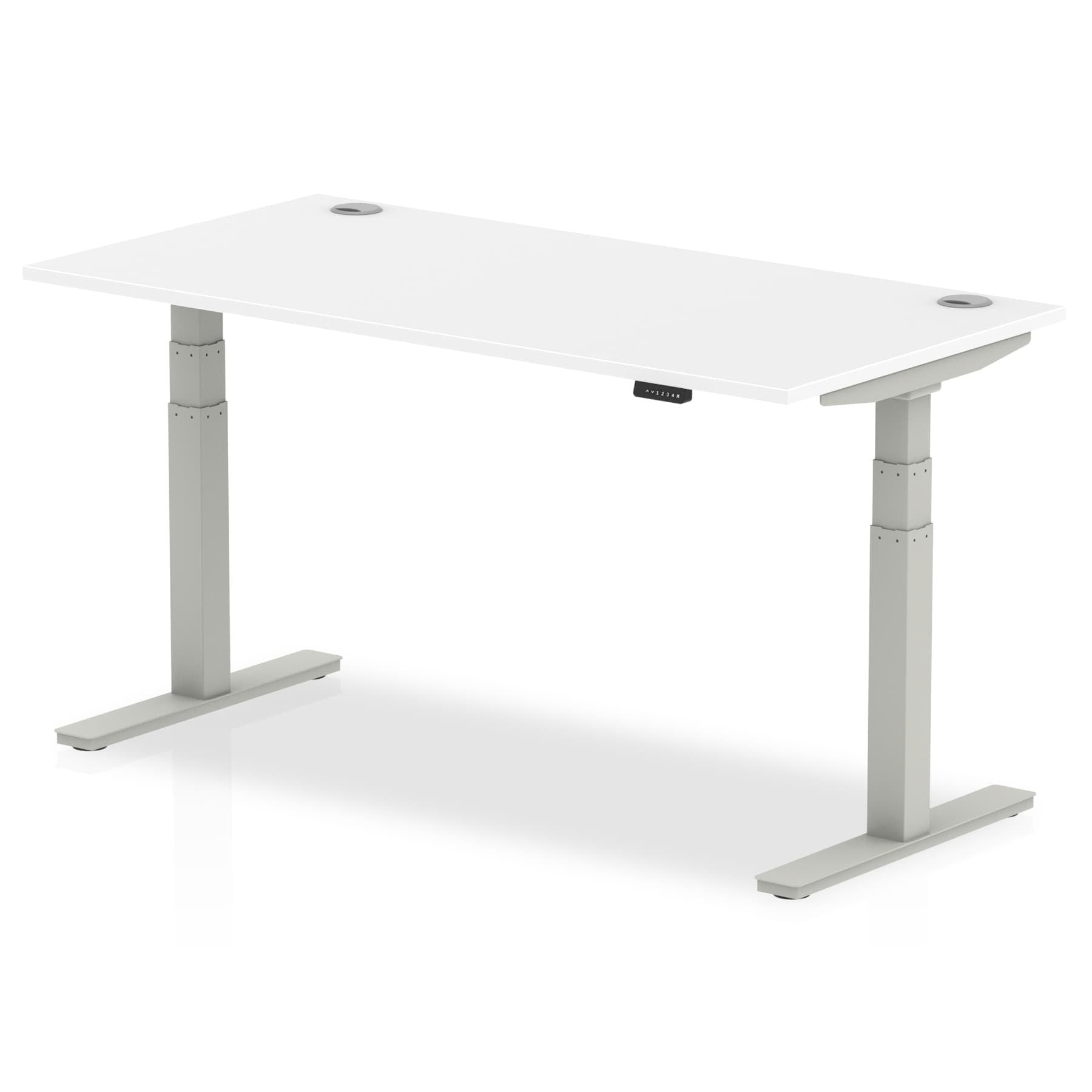 Office furniture air-height-adjustable-desk-with-cable-ports Dynamic  Grey Oak 180 Wide