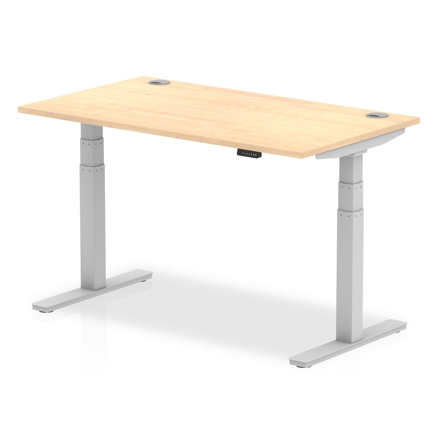 Office furniture air-height-adjustable-desk-with-cable-ports Dynamic  Walnut 140 Wide