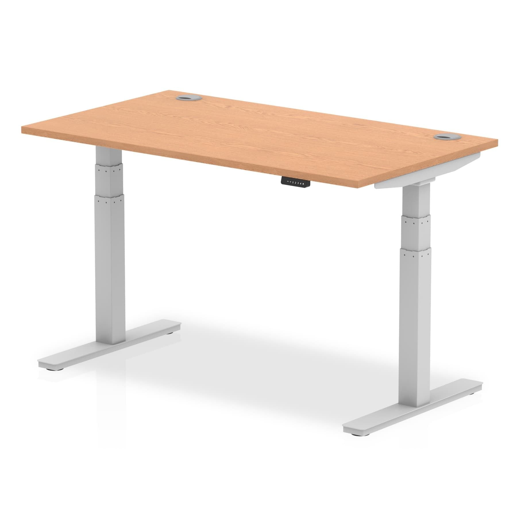 Office furniture air-height-adjustable-desk-with-cable-ports Dynamic  White 140 Wide