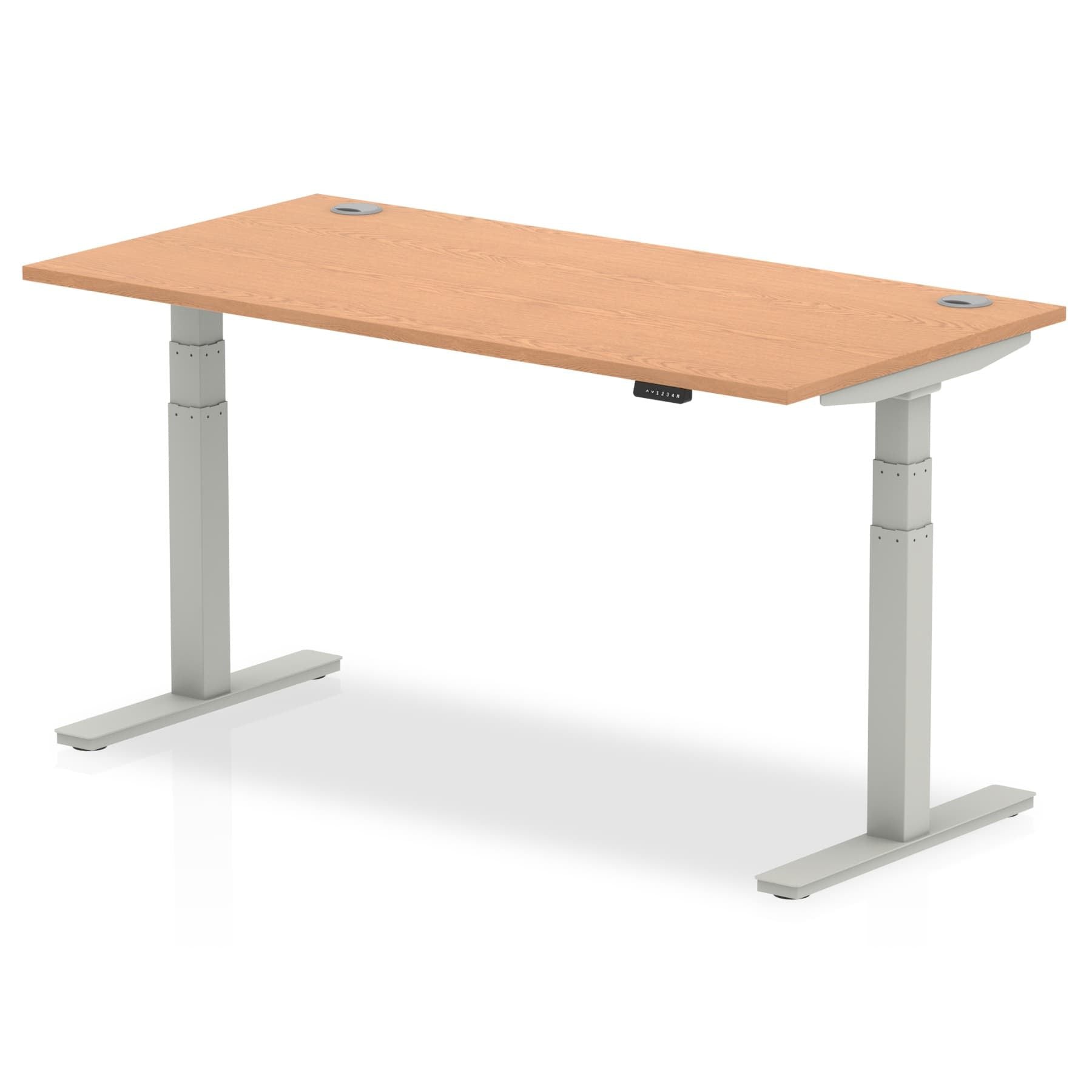 Office furniture air-height-adjustable-desk-with-cable-ports Dynamic  White 160 Wide