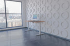 Office furniture air-height-adjustable-desk-with-cable-ports Dynamic  Oak 140 Wide