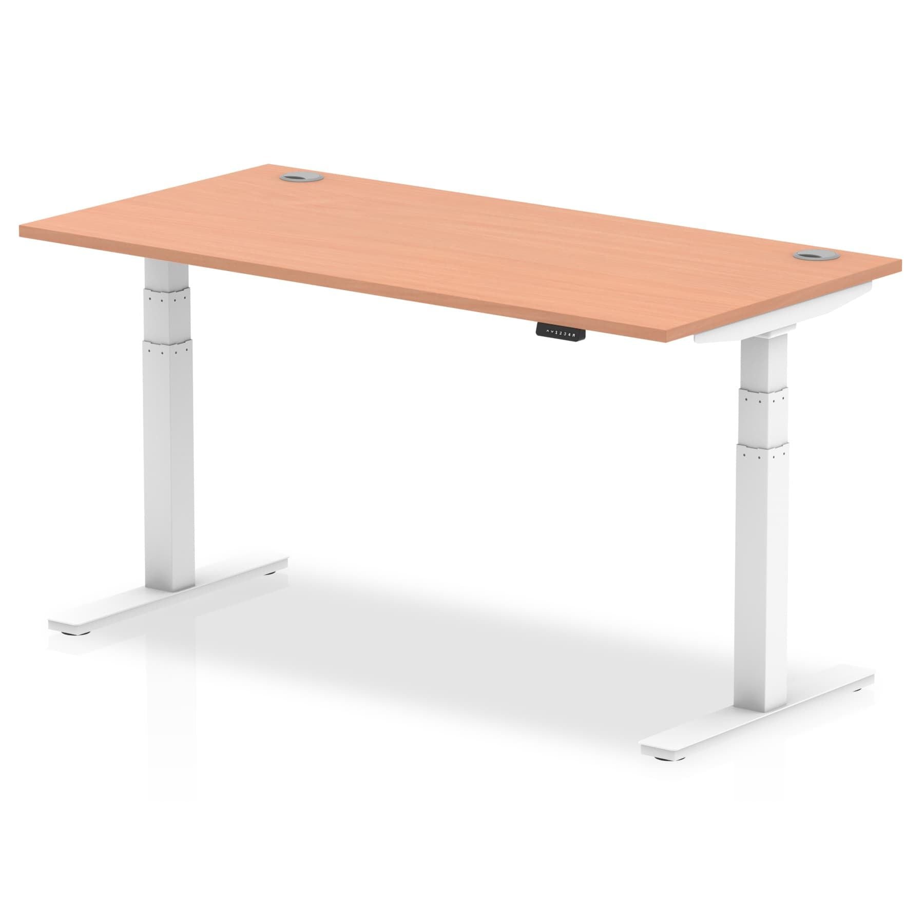 Office furniture air-height-adjustable-desk-with-cable-ports Dynamic  Maple 160 Wide