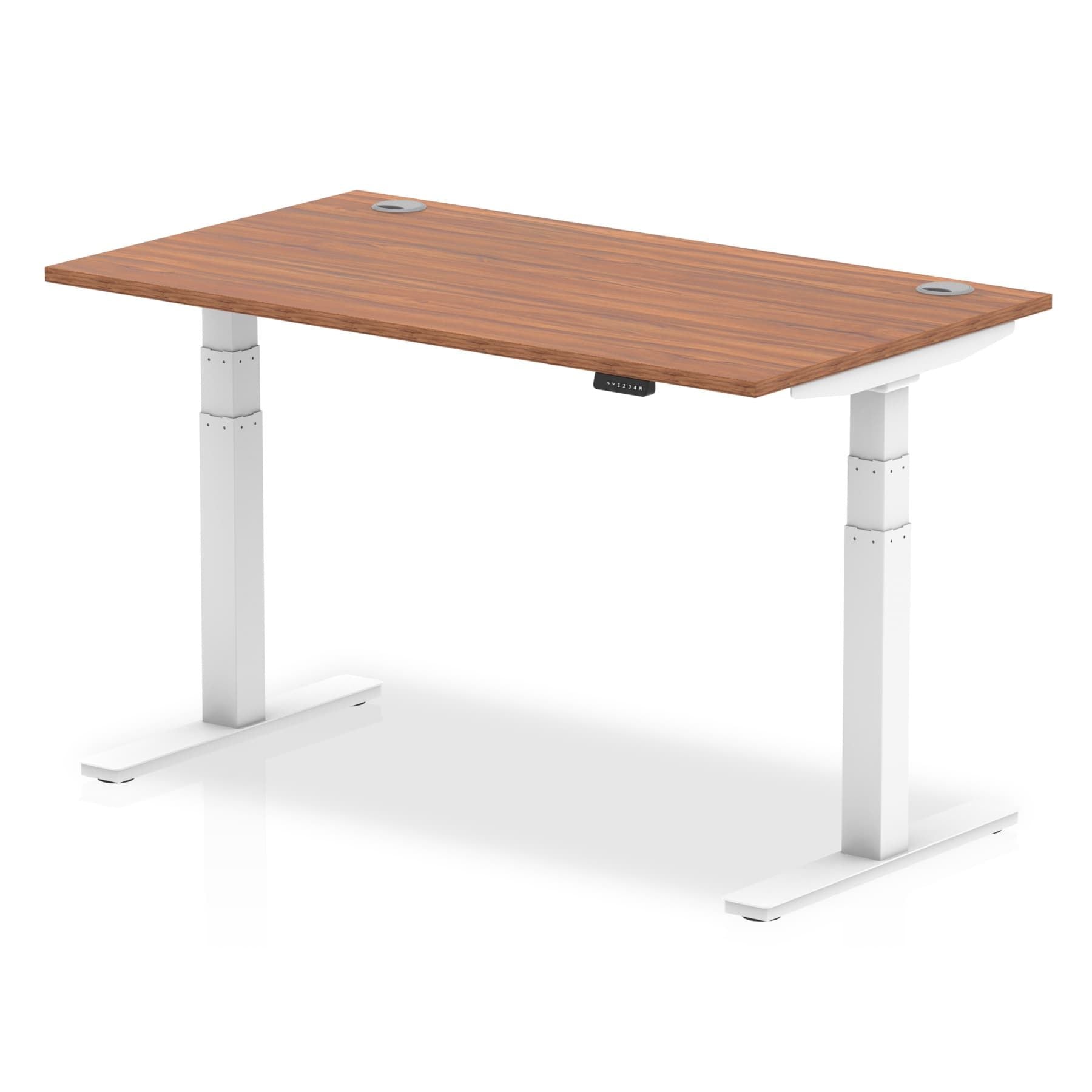 Office furniture air-height-adjustable-desk-with-cable-ports Dynamic  Beech 160 Wide