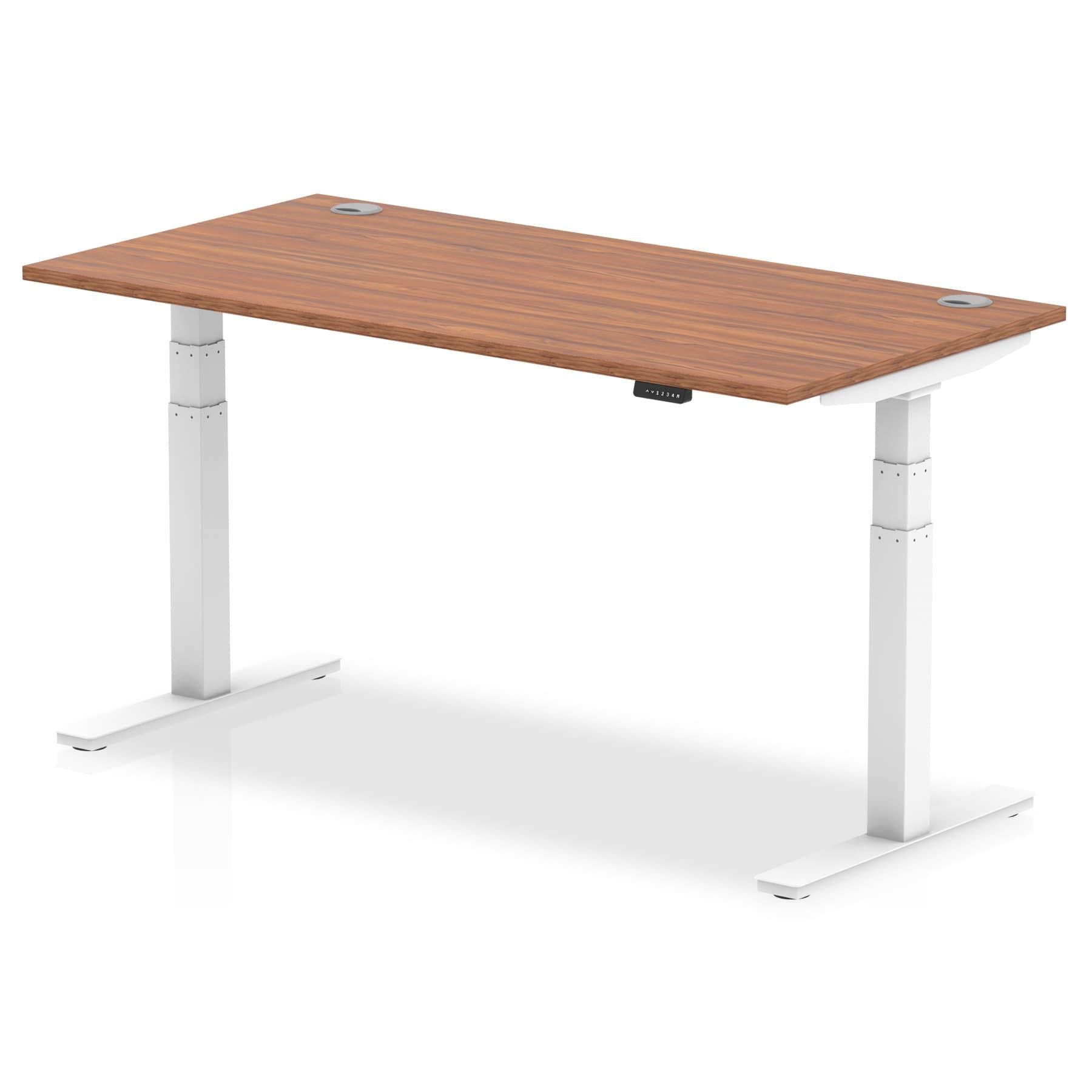 Office furniture air-height-adjustable-desk-with-cable-ports Dynamic  Beech 180 Wide