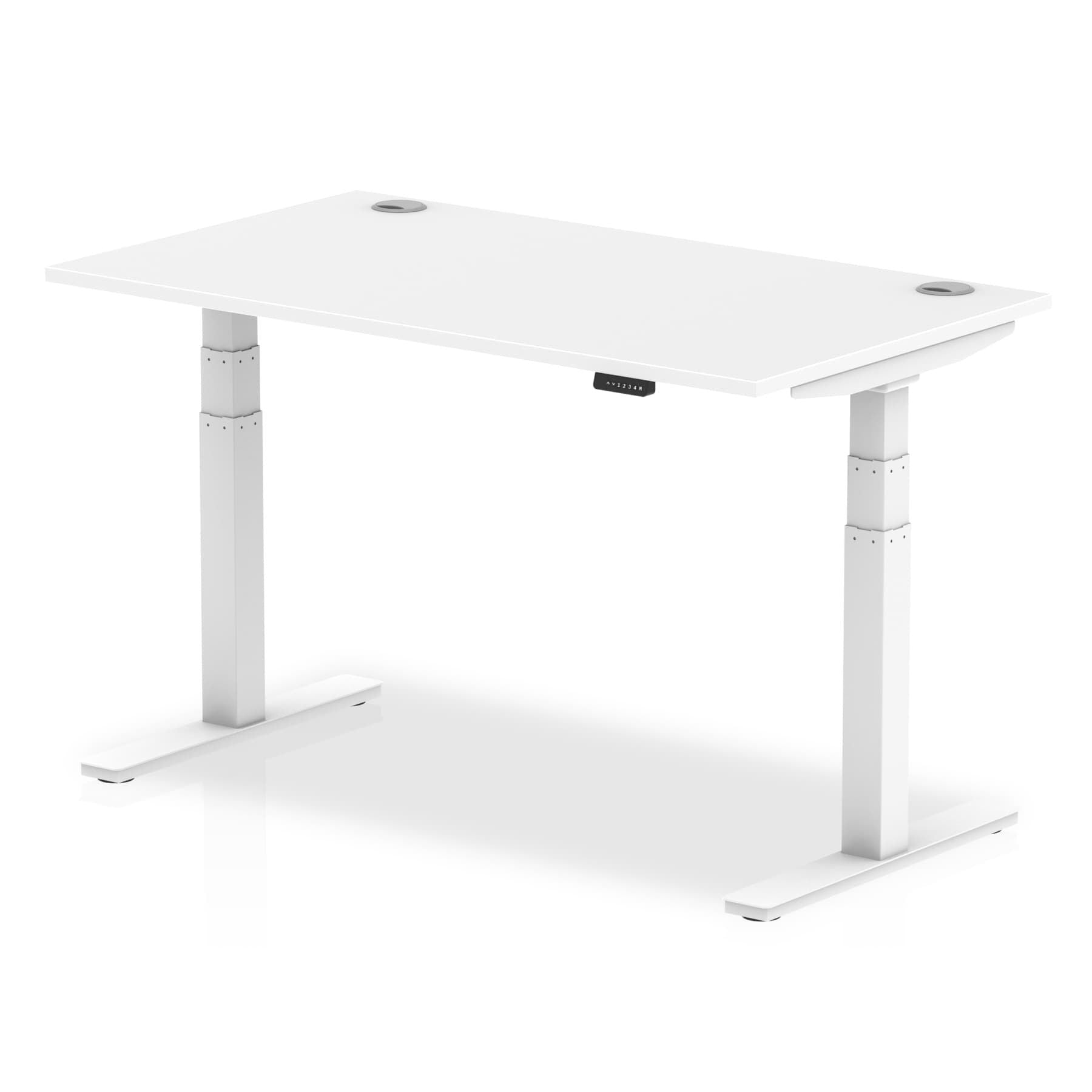 Office furniture air-height-adjustable-desk-with-cable-ports Dynamic  Grey Oak 160 Wide