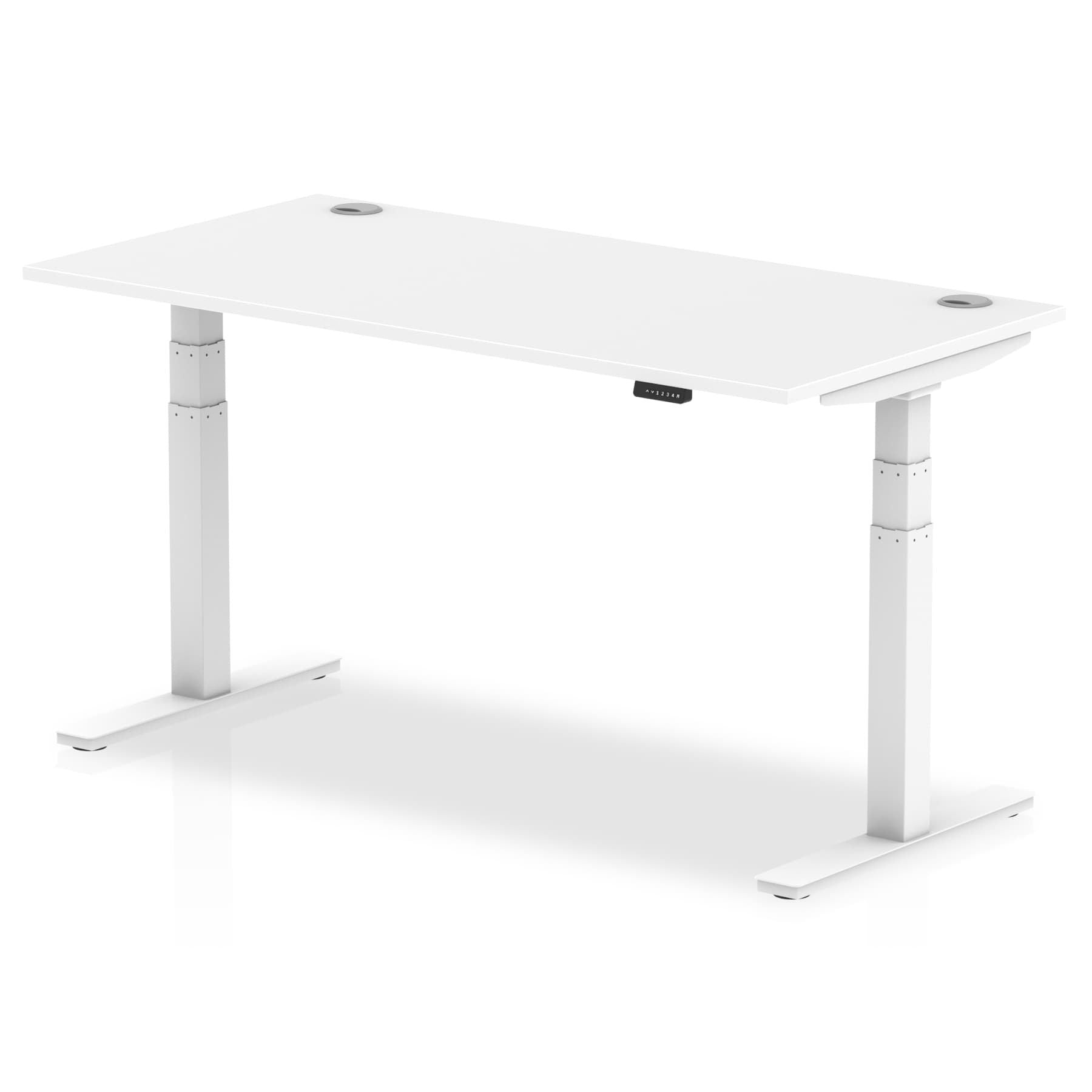 Office furniture air-height-adjustable-desk-with-cable-ports Dynamic  Grey Oak 180 Wide