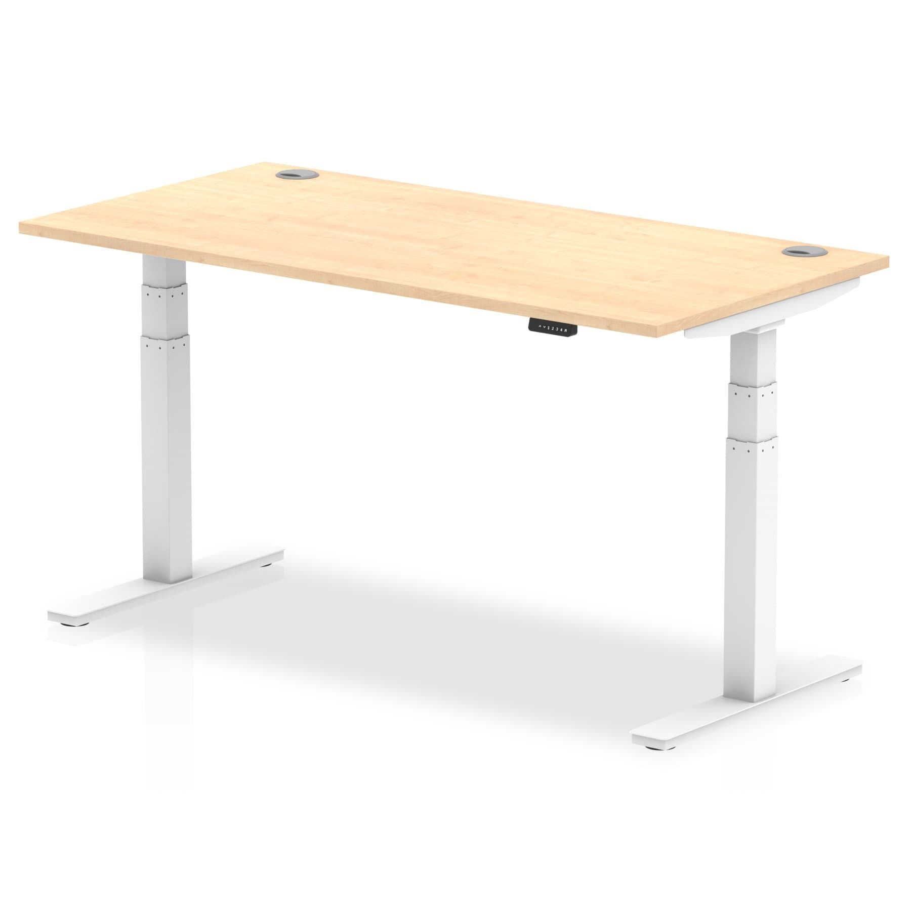 Office furniture air-height-adjustable-desk-with-cable-ports Dynamic  Walnut 160 Wide