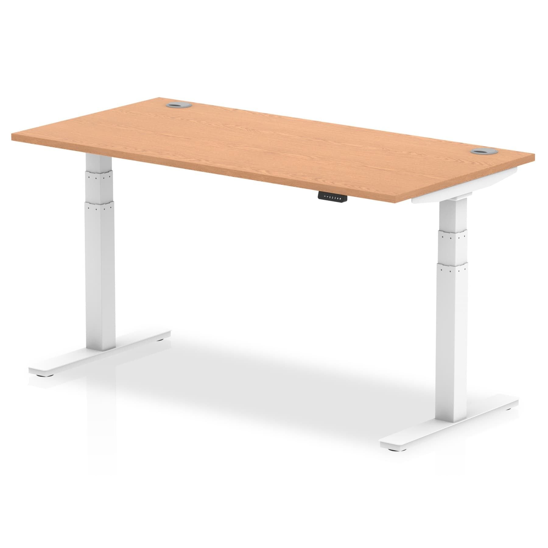 Office furniture air-height-adjustable-desk-with-cable-ports Dynamic  White 160 Wide