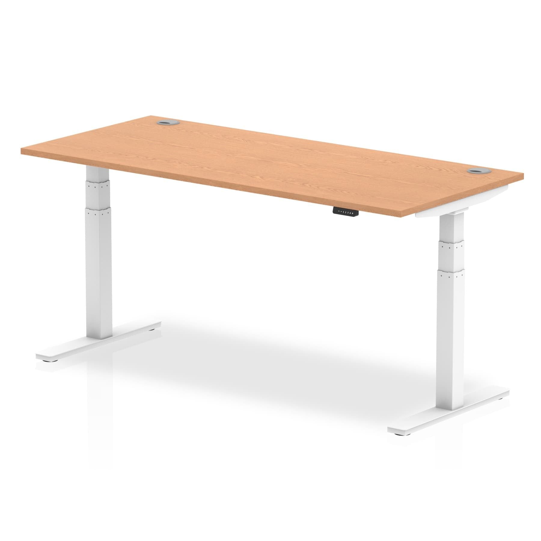 Office furniture air-height-adjustable-desk-with-cable-ports Dynamic  White 180 Wide