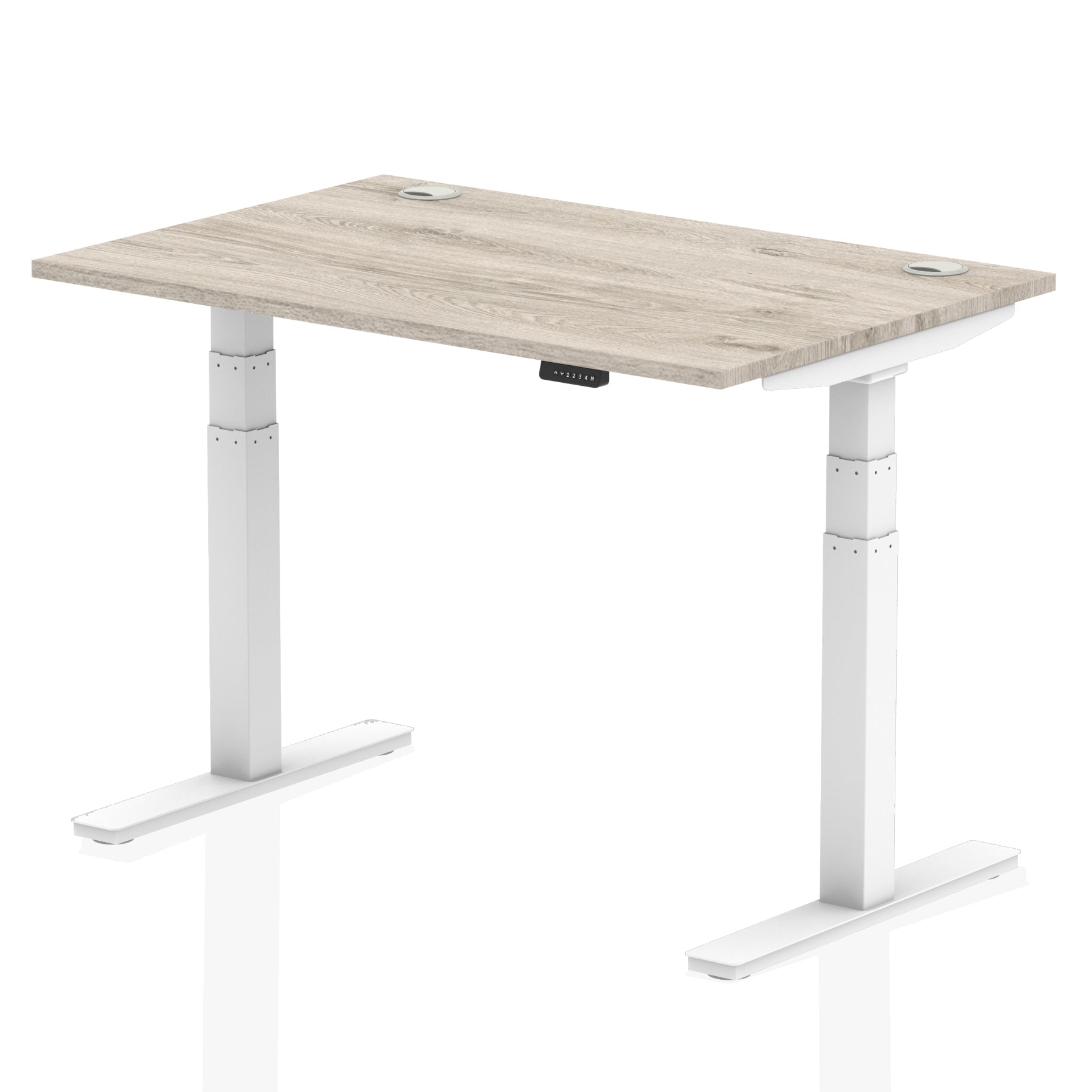 Office furniture air-height-adjustable-desk-with-cable-ports Dynamic  Grey Oak 120 Wide