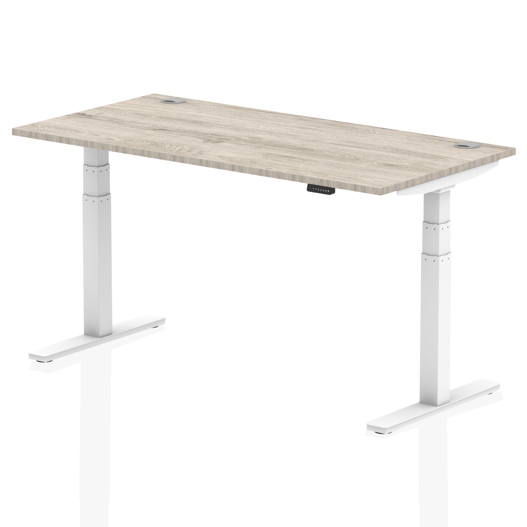 Office furniture air-height-adjustable-desk-with-cable-ports Dynamic  Oak 160 Wide
