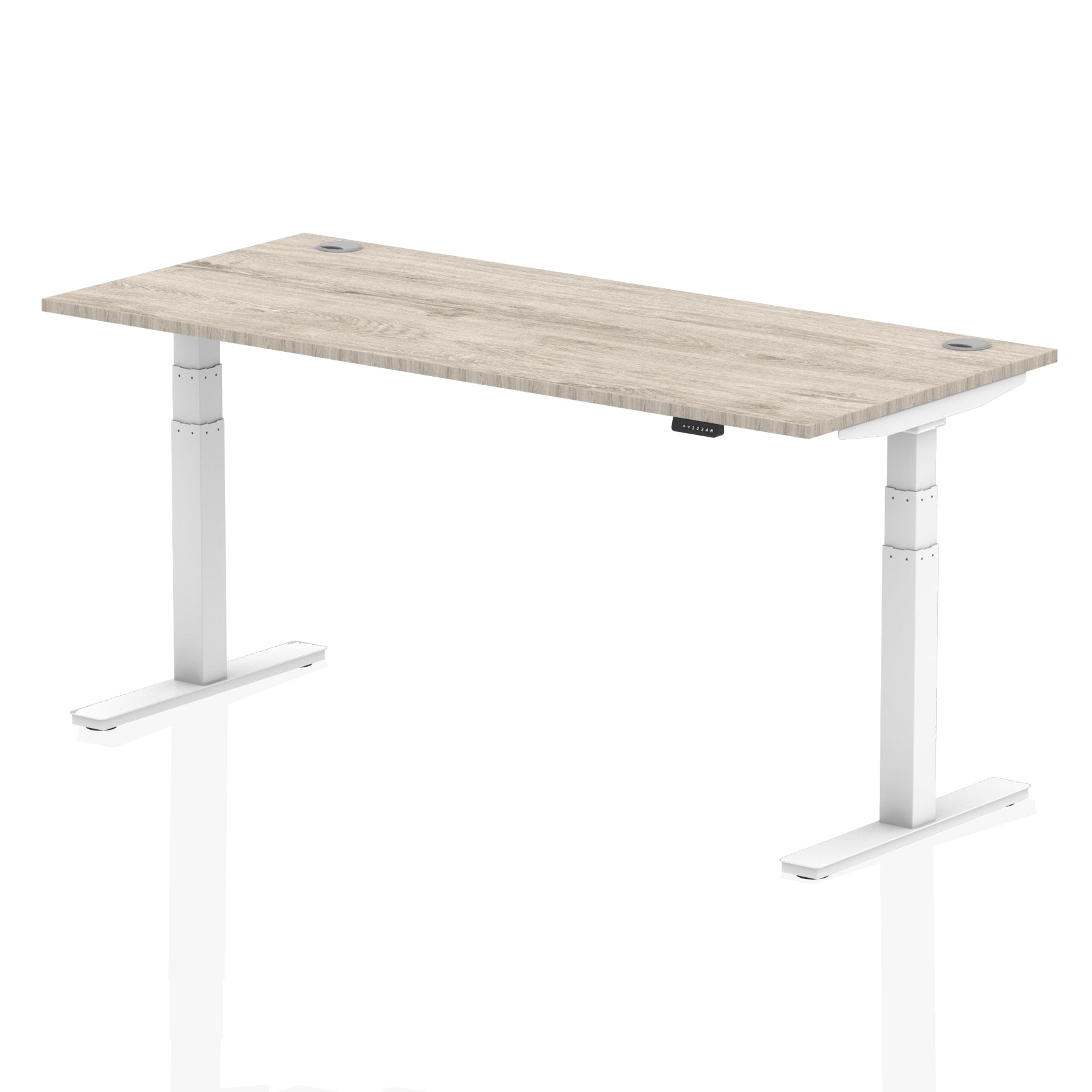 Office furniture air-height-adjustable-desk-with-cable-ports Dynamic  Oak 180 Wide
