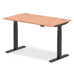 Office furniture air-height-adjustable-desk-with-cable-ports Dynamic  Beech 140 Wide