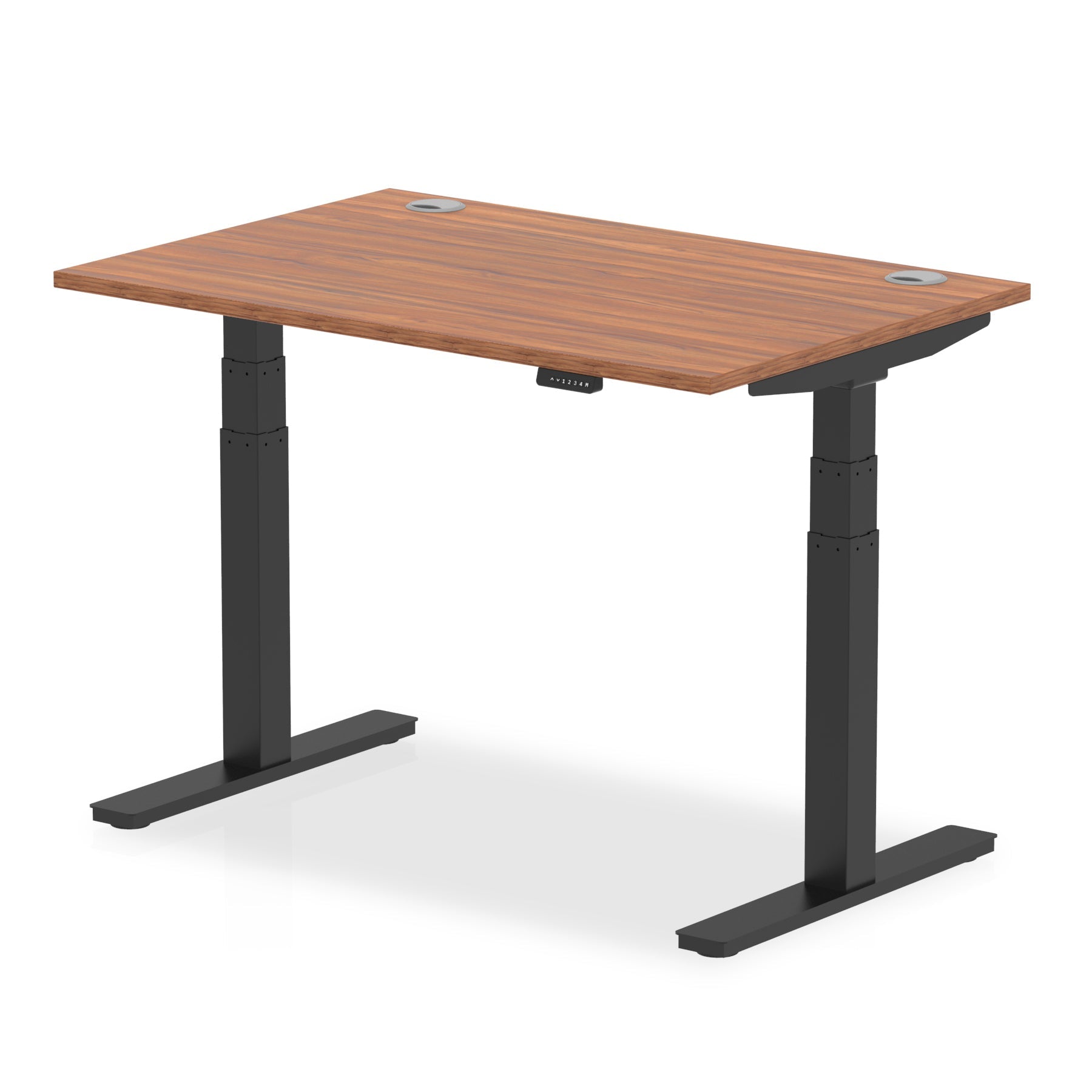 Office furniture air-height-adjustable-desk-with-cable-ports Dynamic  Walnut 120 Wide